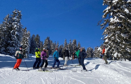 Groupe de skieurs